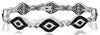 2.21CT WHITE & BLACK DIAMOND 14KT WHITE GOLD MULTI EVIL EYE X LOVE CUFF BRACELET