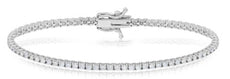 2.09CT DIAMOND 14KT WHITE GOLD 3D ROUND ETERNITY DOUBLE SAFETY TENNIS BRACELET