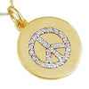 ESTATE .16CT ROUND DIAMOND 14KT YELLOW GOLD CLASSIC PEACE SIGN FLOATING PENDANT