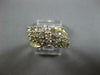 1.40CT DIAMOND 14KT 2 TONE GOLD 3D ROUND AND BAGUETTE MULTI ROW CRISS CROSS RING