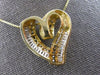ESTATE EXTRA LARGE 1.26CT DIAMOND 14K YELLOW GOLD 3D HEART LOVE FLOATING PENDANT