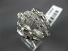 EXTRA LARGE 1.35CT DIAMOND 18KT WHITE GOLD MULTI ROW BAMBOO CRISS CROSS FUN RING