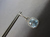 LARGE 4.70CT DIAMOND & AAA BLUE TOPAZ 14KT WHITE GOLD 3D HALO LEVERBACK EARRINGS