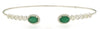 1.41CT DIAMOND & AAA EMERALD 14KT WHITE GOLD OVAL & ROUND BEZEL BANGLE BRACELET
