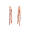 LARGE 2.28CT DIAMOND 18KT ROSE GOLD 3D DOUBLE HOOP INSIDE OUT HANGING EARRINGS