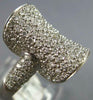 ESTATE LARGE 1.52CT DIAMOND 14KT WHITE GOLD 3D CLASSIC PAVE BARREL FUN RING
