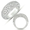 WIDE 2.45CT DIAMOND 14KT WHITE GOLD MULTI ROW PAVE DOME SHAPE ANNIVERSARY RING