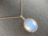 7.21CT DIAMOND & AAA AUSTRALIAN OPAL 14KT ROSE GOLD OVAL HALO FLOATING PENDANT