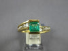 1.30CT DIAMOND & AAA EMERALD 14KT YELLOW GOLD BAGUETTE & ROUND ENGAGEMENT RING