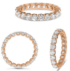 2.0CT DIAMOND 14K ROSE GOLD ROUND CLASSIC ETERNITY WEDDING BAND ANNIVERSARY RING