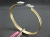 WIDE 2.94CT DIAMOND 18KT TRI COLOR GOLD ROUND & BAGUETTE CLUSTER BANGLE BRACELET