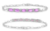1.67CT DIAMOND & AAA PINK SAPPHIRE 14KT WHITE GOLD OVAL & ROUND TENNIS BRACELET