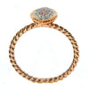 .19CT WHITE & PINK DIAMOND 18KT WHITE & ROSE GOLD MARQUISE SHAPE ROPE PAVE RING