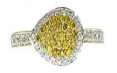 .60CT WHITE & FANCY YELLOW DIAMOND 18KT YELLOW GOLD PEAR SHAPE SIDEWAYS FUN RING