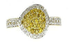 .60CT WHITE & FANCY YELLOW DIAMOND 18KT YELLOW GOLD PEAR SHAPE SIDEWAYS FUN RING