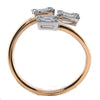 WIDE .49CT DIAMOND 18KT WHITE & ROSE GOLD ROUND & BAGUETTE CRISS CROSS LOVE RING