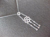 .36CT DIAMOND 14KT WHITE GOLD DOUBLE FLOWER FILIGREE CHANDELIER LARIAT NECKLACE