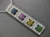 LARGE 1.88CT DIAMOND & AAA MULTI COLOR SAPPHIRE 14KT WHITE GOLD FLOATING PENDANT