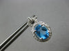 2.96CT DIAMOND & AAA BLUE TOPAZ 14KT WHITE GOLD OVAL & ROUND 3D HANGING EARRINGS
