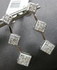 LARGE 1.0CT DIAMOND 18KT WHITE GOLD PRINCESS INVISIBLE GEOMETRICAL FUN EARRINGS