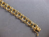 ESTATE LONG 14KT YELLOW GOLD 3D CLASSIC SOLID DOUBLE LINK CHARM BRACELET