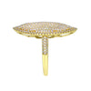 ESTATE LARGE 1.32CT DIAMOND 18KT YELLOW GOLD MULTI ROW PAVE MARQUISE SHAPE RING