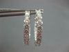 LARGE 6.60CT DIAMOND 14KT WHITE GOLD ROUND 4MM INSIDE OUT HOOP HANGING EARRINGS