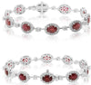 12.86CT DIAMOND & AAA RUBY 18KT WHITE GOLD 3D OVAL & ROUND LOVE TENNIS BRACELET