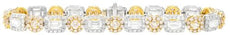 6.03CT WHITE & PINK DIAMOND 18K WHITE & ROSE GOLD MULTI FLOWER ETERNITY BRACELET