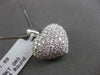 ESTATE LARGE 1.69CT DIAMOND 18KT WHITE GOLD 3D FILIGREE HEART FLOATING PENDANT