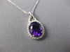 2.64CT DIAMOND & AAA AMETHYST 14KT WHITE GOLD OVAL & ROUND HALO FLOATING PENDANT