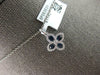 .48CT DIAMOND & AAA SAPPHIRE 18K WHITE GOLD CLASSIC FLOWER LOVE FLOATING PENDANT