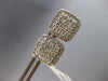 ESTATE .75CT DIAMOND 14KT WHITE GOLD CLASSIC CLUSTER SQUARE HALO STUD EARRINGS