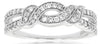ESTATE .33CT DIAMOND 14KT WHITE GOLD CLASSIC ROUND MULTI LEAF INFINITY LOVE RING