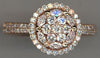 .80CT DIAMOND 14KT ROSE GOLD 3D MARQUISE & ROUND CLUSTER FLOWER FRIENDSHIP RING