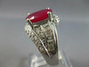 ESTATE LARGE 5.41CT DIAMOND & AAA RUBY 14KT WHITE GOLD 3D ENGAGEMENT RING #27628