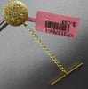 .62CT WHITE & FANCY YELLOW DIAMOND 18K YELLOW GOLD 3D CIRCULAR PAVE MENS TIE PIN