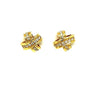 ESTATE .38CT DIAMOND 18KT YELLOW GOLD 3D CLASSIC X CHANNEL FUN STUD EARRINGS