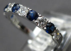 .62CT DIAMOND & AAA SAPPHIRE 18KT WHITE GOLD 3mm SEMI ETERNITY ANNIVERSARY RING