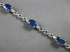 4.53CT DIAMOND & AAA SAPPHIRE 14KT WHITE GOLD OVAL & ROUND LINK TENNIS BRACELET