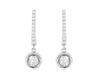 .25CT DIAMOND 14KT WHITE GOLD CLASSIC SOLITAIRE BEZEL LEVERBACK HANGING EARRINGS