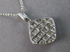 ESTATE 1CT DIAMOND 18K WHITE GOLD ROUND & BAGUETTE CLUSTER FUN FLOATING PENDANT