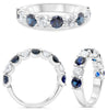 2.28CT DIAMOND & AAA SAPPHIRE 14KT WHITE GOLD ROUND CLASSIC 9 STONE WEDDING RING