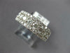 WIDE 1.98CT DIAMOND 18K WHITE GOLD 3D ROUND 3 ROW SEMI ETERNITY ANNIVERSARY RING