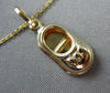 ESTATE 14KT YELLOW GOLD 3D HANDCRAFTED BOW BABY SHOE PENDANT & CHAIN #25217
