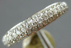 1.05CT DIAMOND 14K WHITE GOLD 3D 3 ROW PAVE COMFORT FIT WEDDING ANNIVERSARY RING