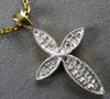 SMALL .04CT DIAMOND 14KT YELLOW GOLD 3D FILIGREE FLORAL CROSS FLOATING PENDANT