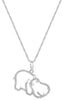 ESTATE .24CT DIAMOND 14KT WHITE GOLD 3D ELEPHANT TEDDY BEAR FUN FLOATING PENDANT
