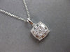 .43CT DIAMOND 14KT WHITE GOLD ROUND & BAGUETTE CLUSTER FILIGREE FLOATING PENDANT