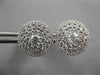 EXTRA LARGE 1.82CT DIAMOND 18KT WHITE GOLD CLUSTER INVISIBLE CIRCULAR EARRINGS